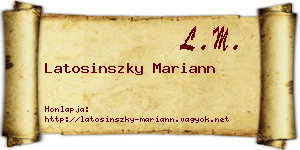 Latosinszky Mariann névjegykártya